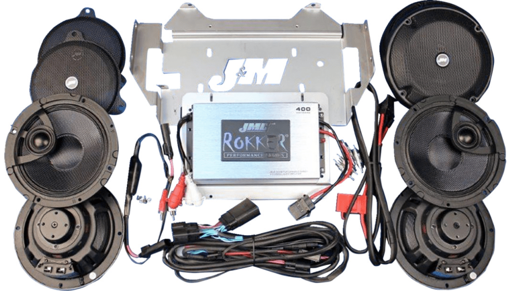 J&M CORP. - Stage - 6 Rokker 400 Watt Amp and Speaker Kit / '14 - '24 Touring - Audio Kit - MetalCore Harley Supply