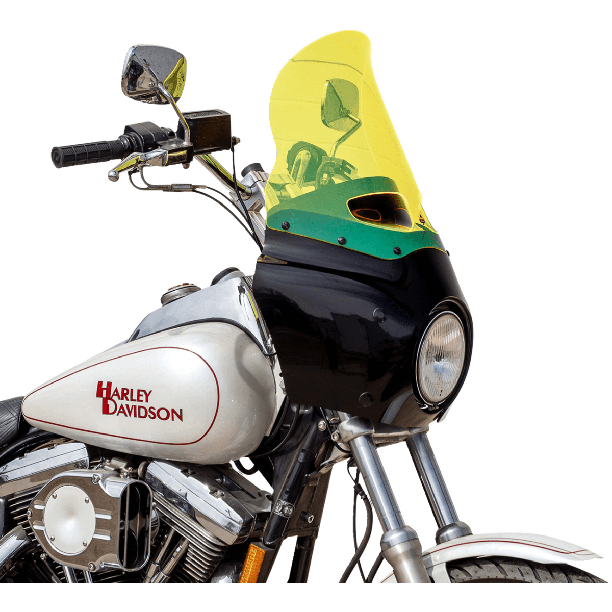 KLOCK WERKS - Ice Flare Windshield - Yellow Ice - Memphis Shades Road Warrior Fairing - MetalCore Harley Supply - View 3