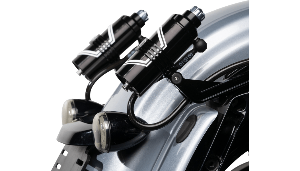 LEGEND SUSPENSION - REVO ARC Billet Remote Reservoir External Mount / '14 - '23 Bagger - Shocks - Reservoir Mounts - MetalCore Harley Supply
