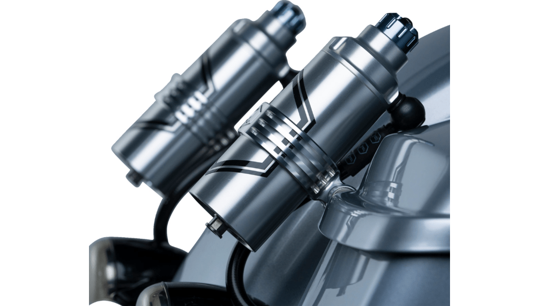 LEGEND SUSPENSION - REVO ARC Billet Remote Reservoir External Mount / '14 - '23 Bagger - Shocks - Reservoir Mounts - MetalCore Harley Supply