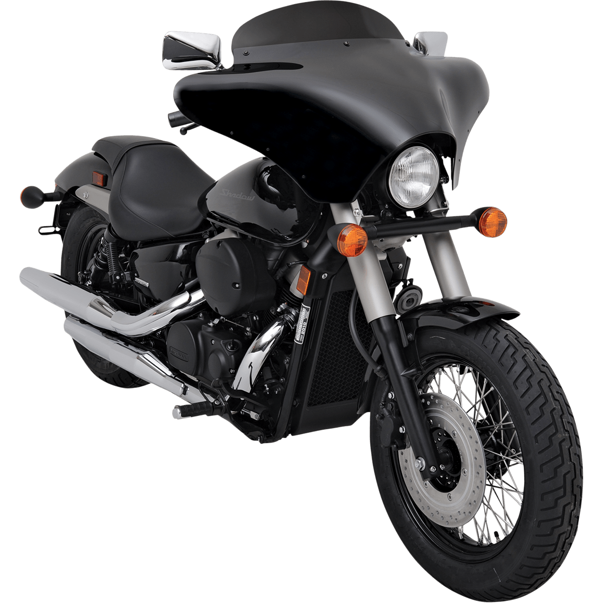 MEMPHIS SHADES - Batwing Fairing Windshield - 5" Black - MetalCore Harley Supply
