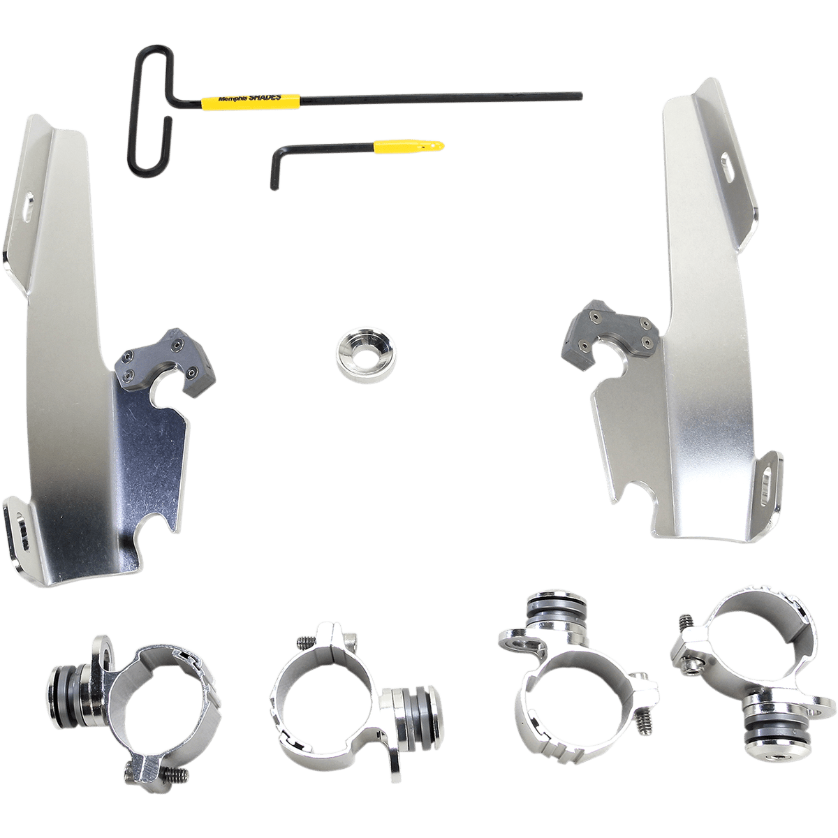 MEMPHIS SHADES - Batwing Trigger-Lock Mount Kit - '05-'10 XL883L, '09-'22 XL883N, '06-'11 XL1200L, '07-'12 XL1200N Polished