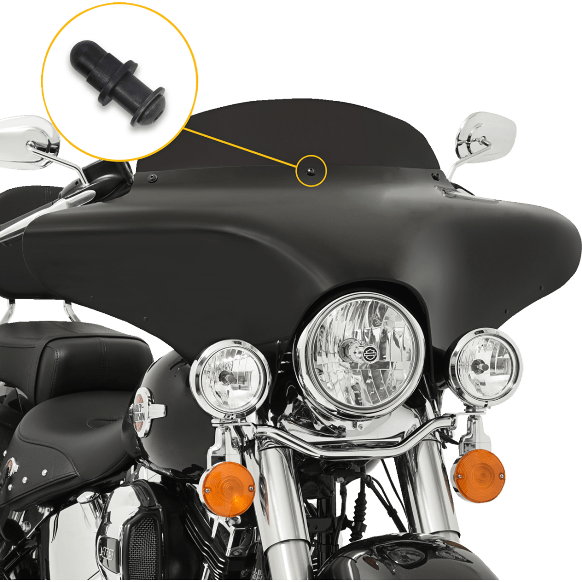 MEMPHIS SHADES - Batwing Screw Set - Black View 2 - MetalCore Harley Supply