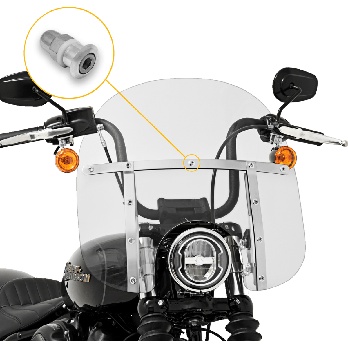 MEMPHIS SHADES - Fats and Slim Strap Screw Nut Assembly - Polished - MetalCore Harley Supply - View 3