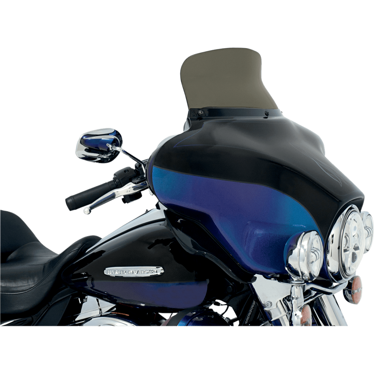 MEMPHIS SHADES - Spoiler Windshield for OEM Fairings - '96-'13 Batwing - 6.5" - Smoke - MetalCore Harley Supply