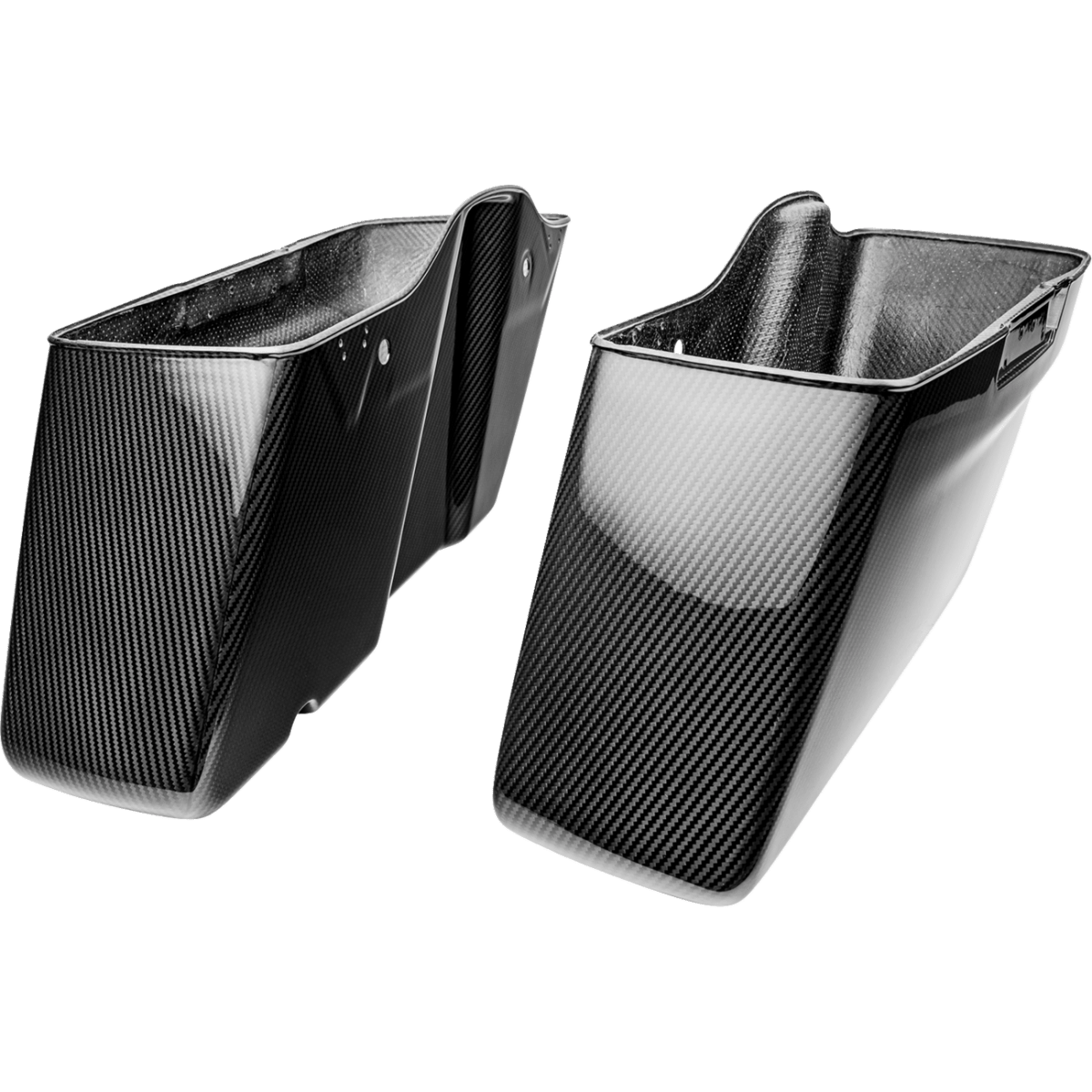 SLYFOX - Carbon Fiber Saddlebag Bottoms - Gloss Black '14-'23 - Bags - MetalCore Harley Supply