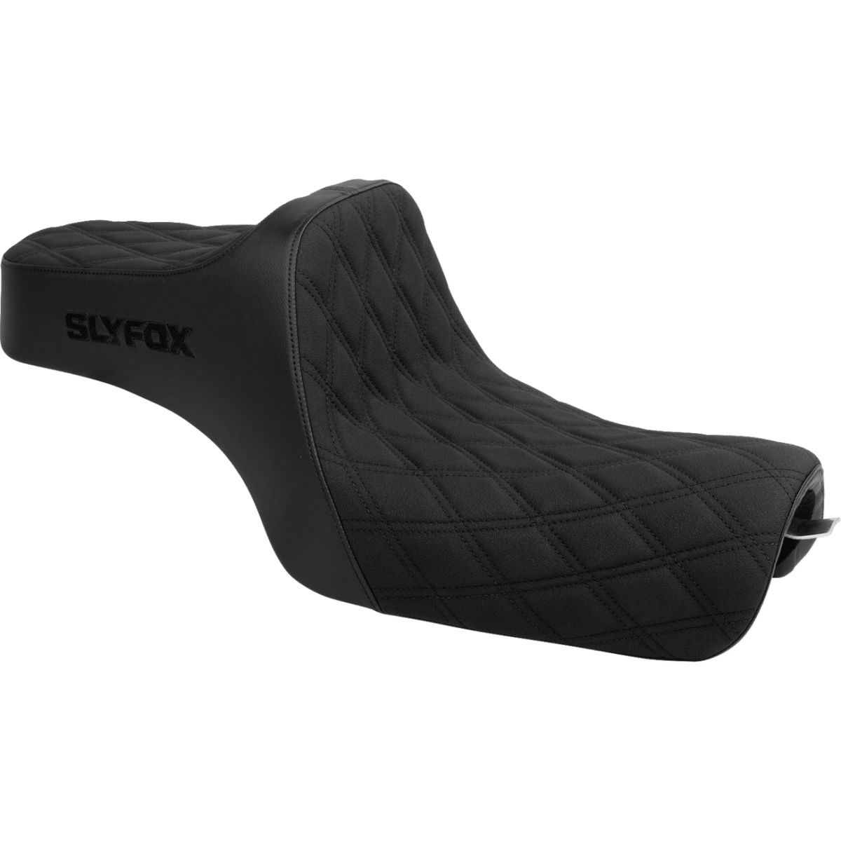 SLYFOX - High Noon 2-Up Seat - Black Logo Diamond '04-'22 - Seats - MetalCore Harley Supply