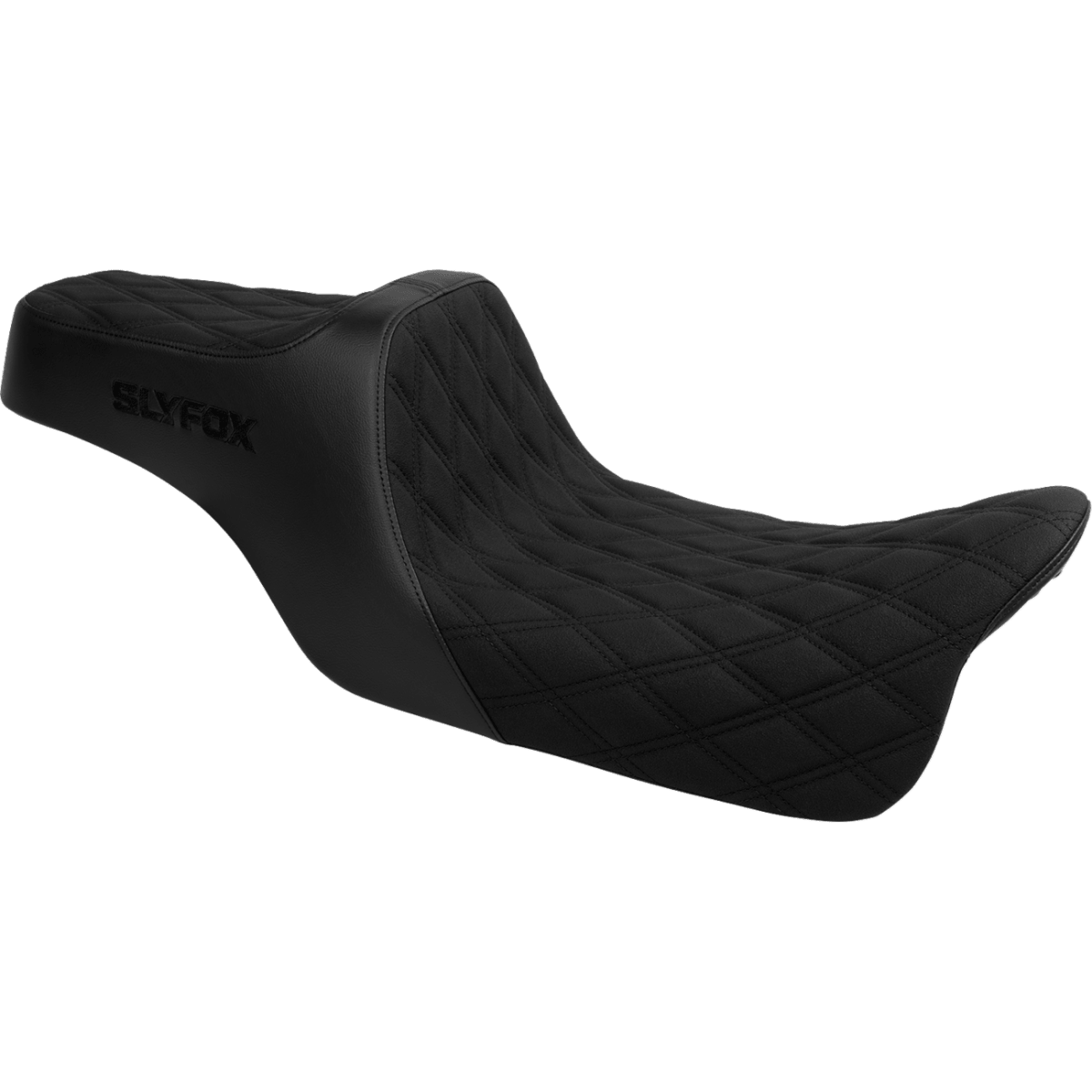 SLYFOX - High Noon 2-Up Seat - Black Logo Diamond '08-'23 - Seats - MetalCore Harley Supply