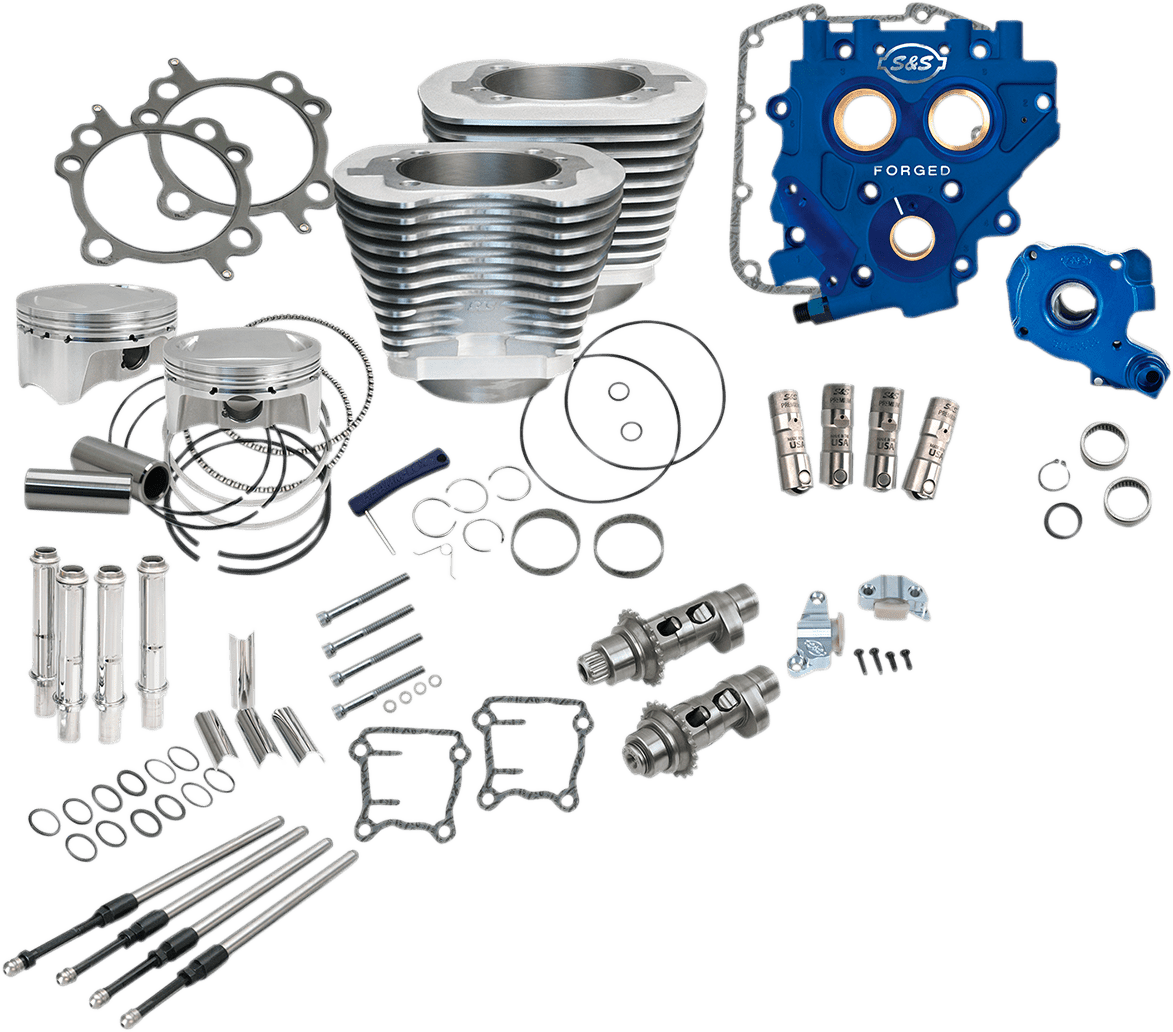S&S CYCLES-100" / 110" Power Package Engine Performance Kits / '99-17 Twin Cams-Big Bore Kit-MetalCore Harley Supply