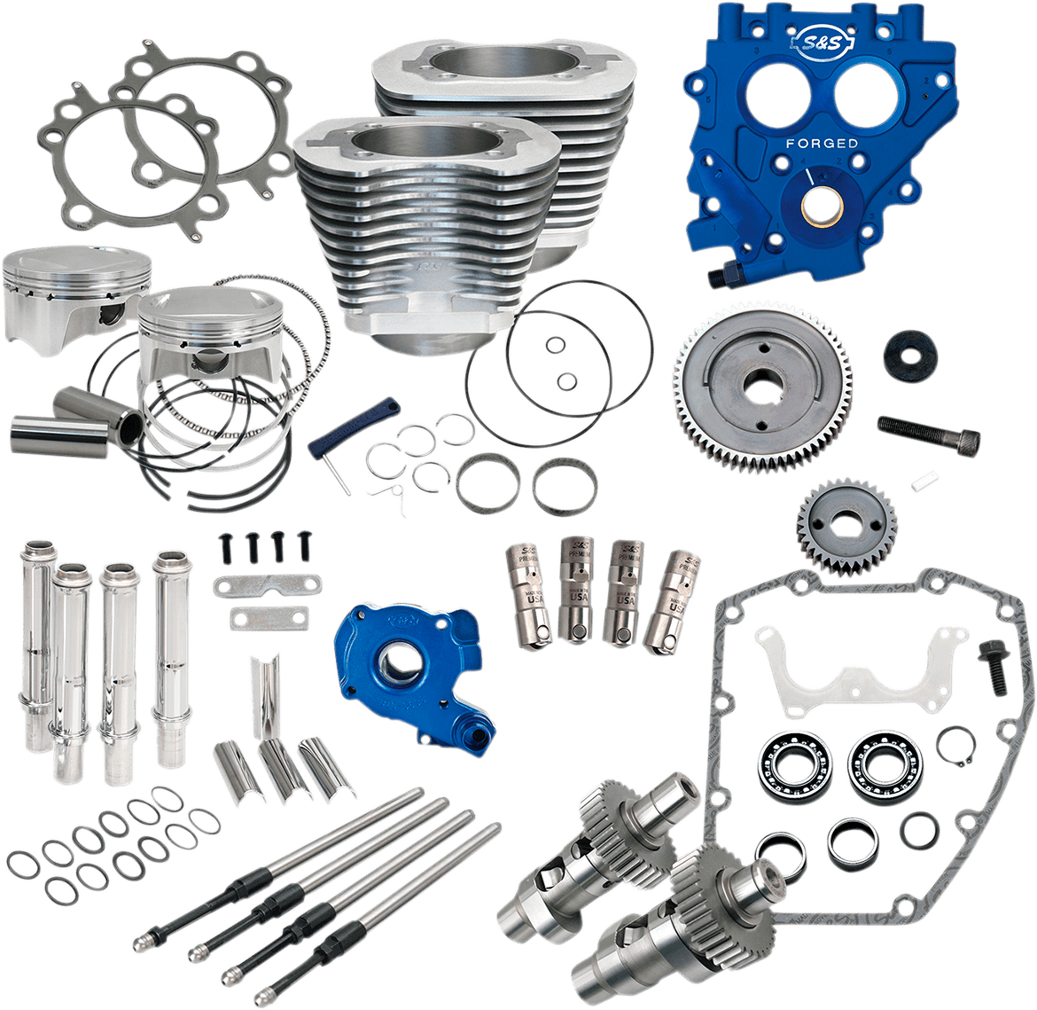 S&S CYCLES-100" / 110" Power Package Engine Performance Kits / '99-17 Twin Cams-Big Bore Kit-MetalCore Harley Supply