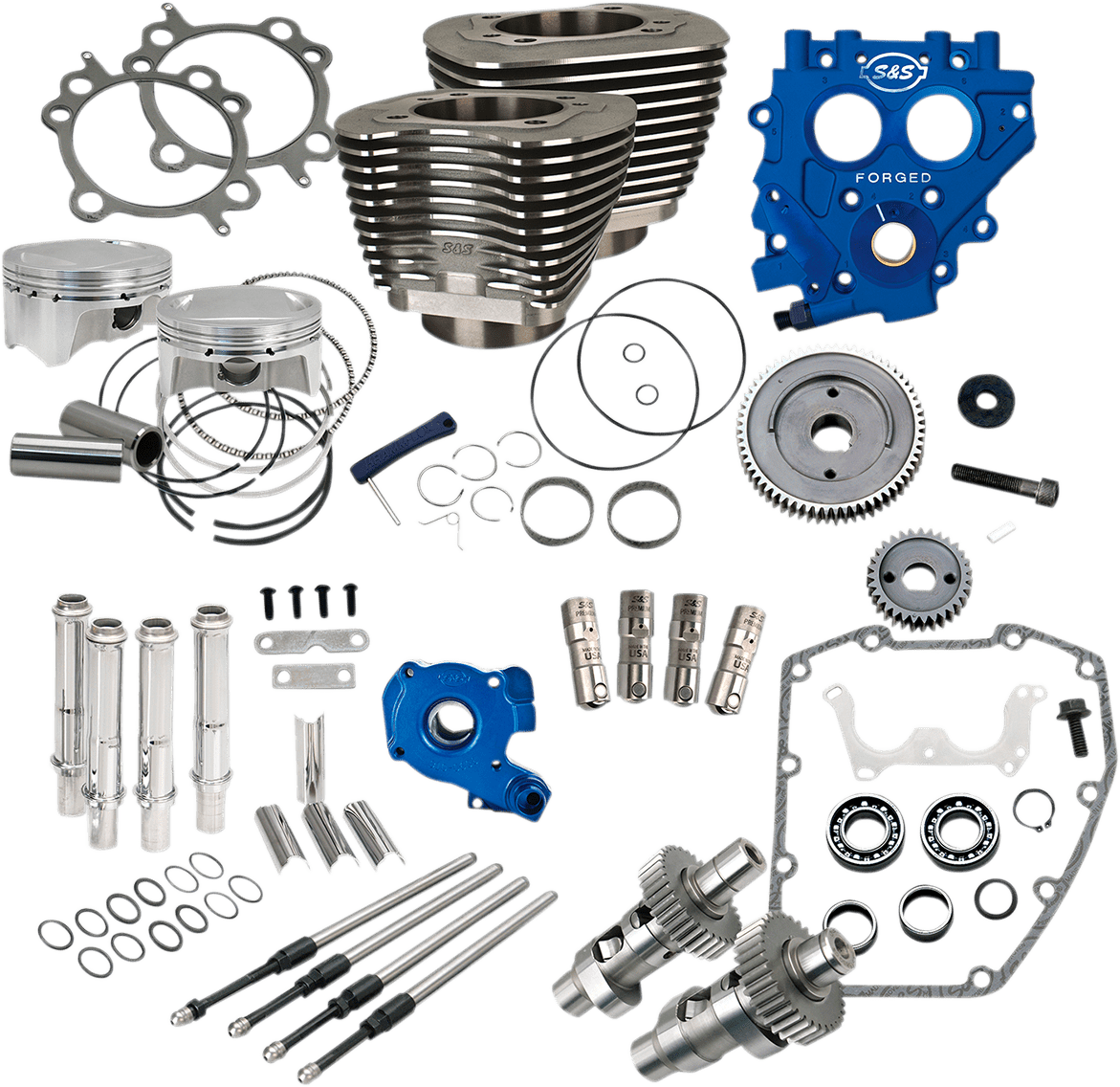 S&S CYCLES-100" / 110" Power Package Engine Performance Kits / '99-17 Twin Cams-Big Bore Kit-MetalCore Harley Supply
