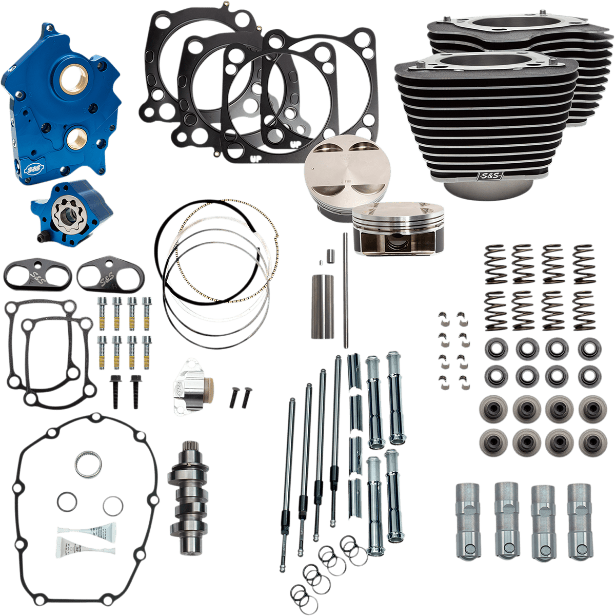 S&S CYCLES-128" Power Package Engine Performance Kits / '17-'23 114"-117" M8 Motors-Big Bore Kit-MetalCore Harley Supply