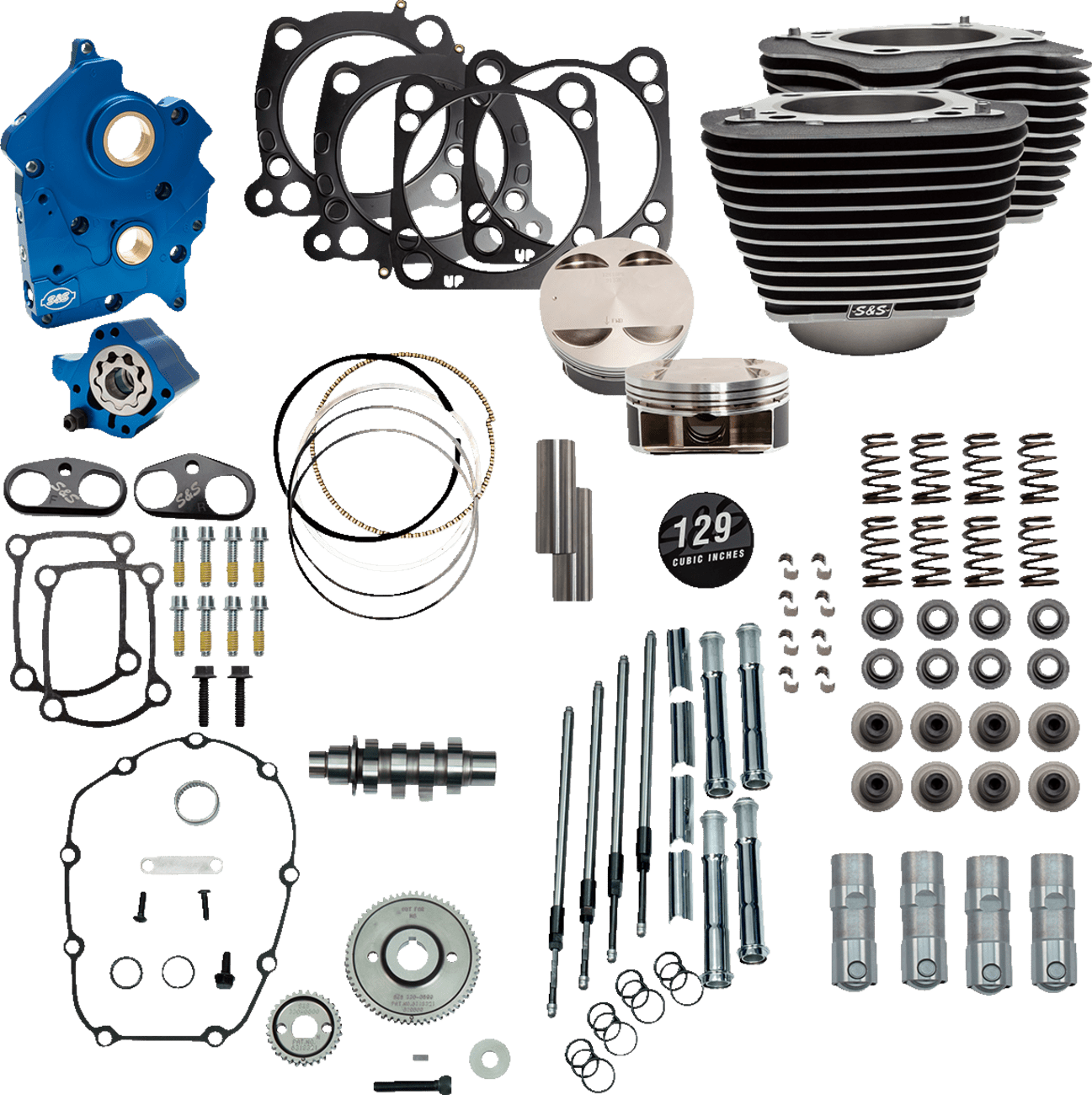 S&S CYCLES-129" Power Package Engine Performance Kits / '17-'23 107" M8 Oil Cooled Motors-Big Bore Kit-MetalCore Harley Supply