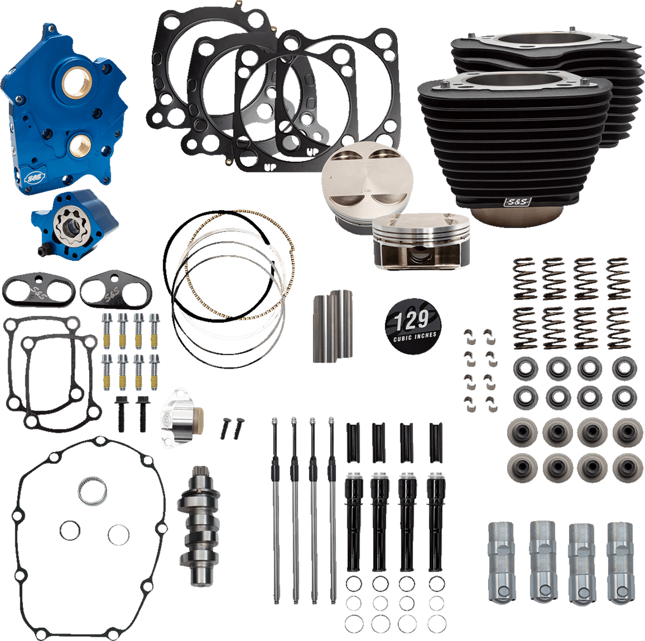 S&S CYCLES-129" Power Package Engine Performance Kits / '17-'23 107" M8 Oil Cooled Motors-Big Bore Kit-MetalCore Harley Supply