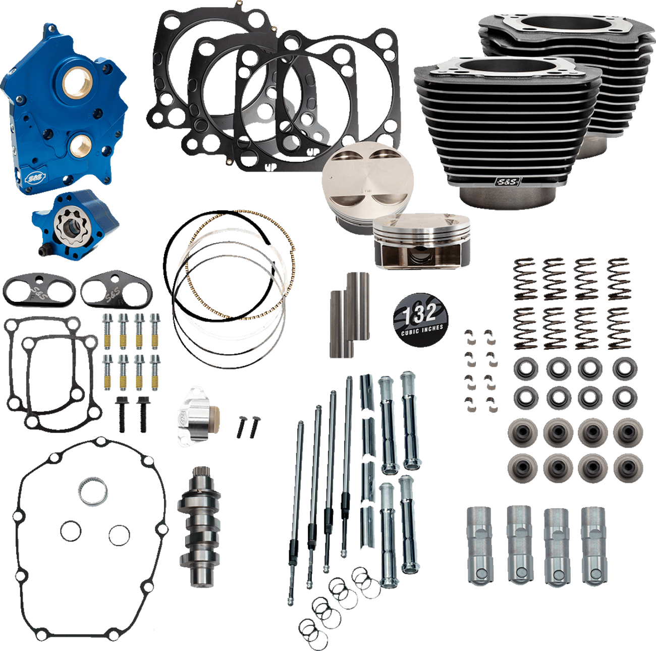 S&S CYCLES-132" Power Package Engine Performance Kits / '17-'23 114"-117" M8 Motors-Big Bore Kit-MetalCore Harley Supply