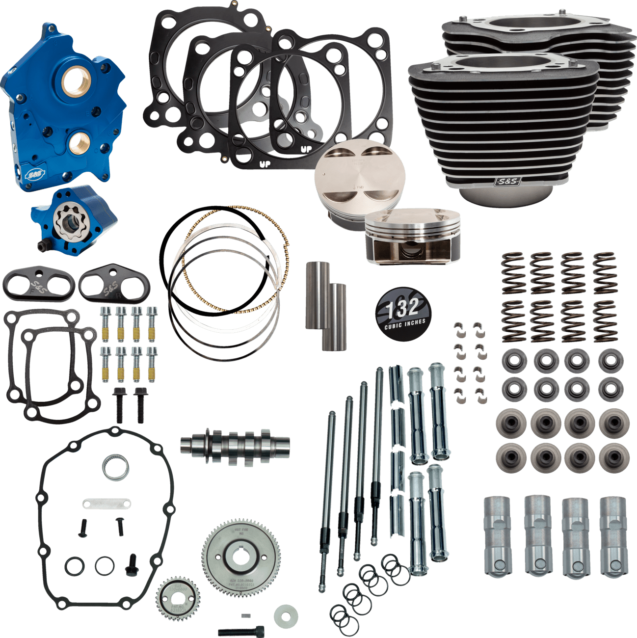 S&S CYCLES-132" Power Package Engine Performance Kits / '17-'23 114"-117" M8 Motors-Big Bore Kit-MetalCore Harley Supply