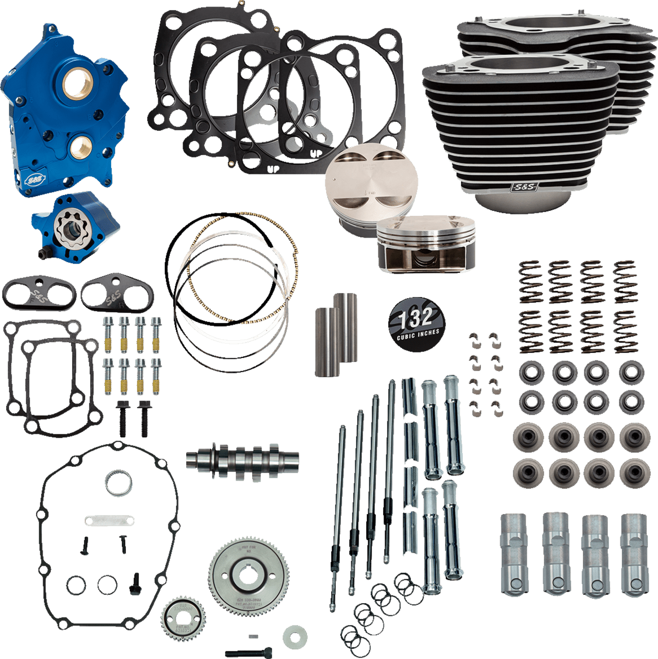 S&S CYCLES-132" Power Package Engine Performance Kits / '17-'23 114"-117" M8 Motors-Big Bore Kit-MetalCore Harley Supply