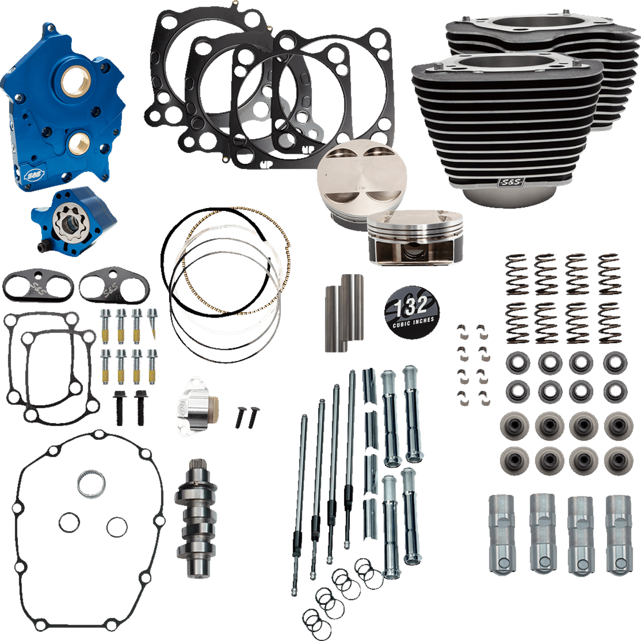 S&S CYCLES-132" Power Package Engine Performance Kits / '17-'23 114"-117" M8 Motors-Big Bore Kit-MetalCore Harley Supply