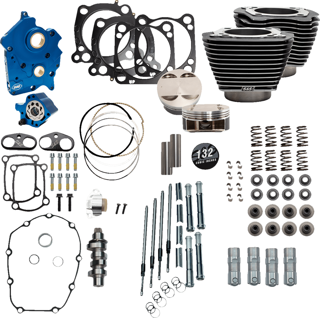 S&S CYCLES-132" Power Package Engine Performance Kits / '17-'23 114"-117" M8 Motors-Big Bore Kit-MetalCore Harley Supply