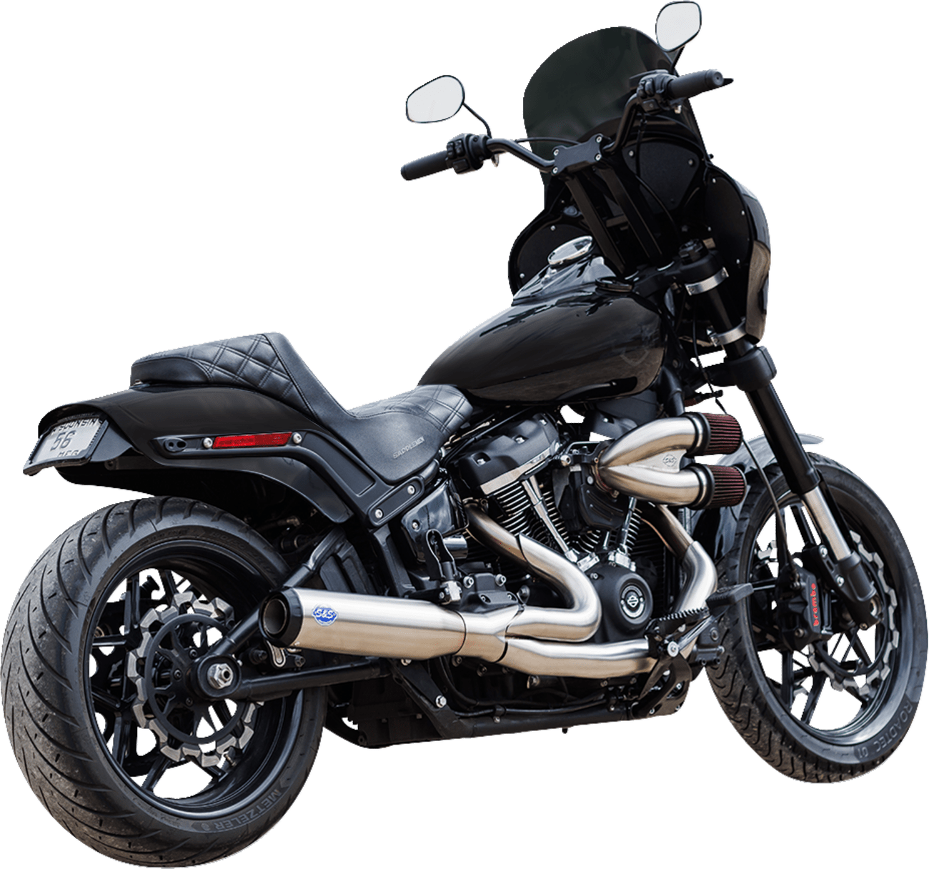 S&S CYCLES-2-into-1 Qualifier Exhaust Systems / M8 Softail-Exhaust - 2 into 1-MetalCore Harley Supply