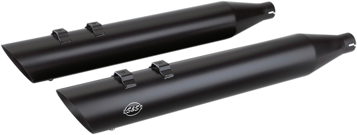 S&S CYCLES-4" Slash Cut Slip-On Mufflers / '99-'16 Baggers-Exhaust - Slip Ons-MetalCore Harley Supply