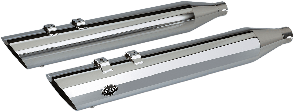 S&S CYCLES-4" Slash Cut Slip-On Mufflers / '99-'16 Baggers-Exhaust - Slip Ons-MetalCore Harley Supply