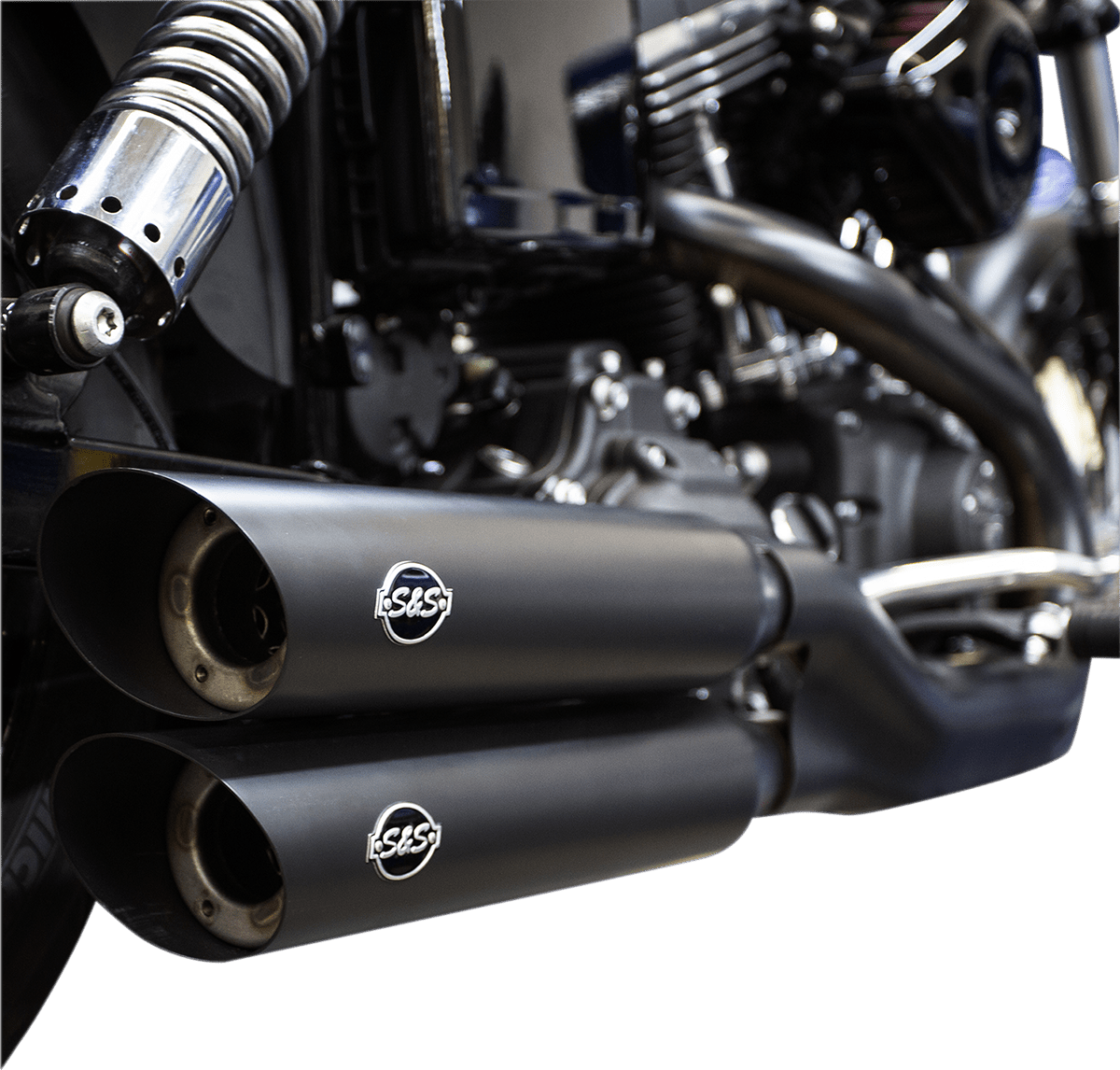 S&S CYCLES-Slash Cut Slip-On Mufflers / '08-'17 Dyna-Exhaust - Slip Ons-MetalCore Harley Supply