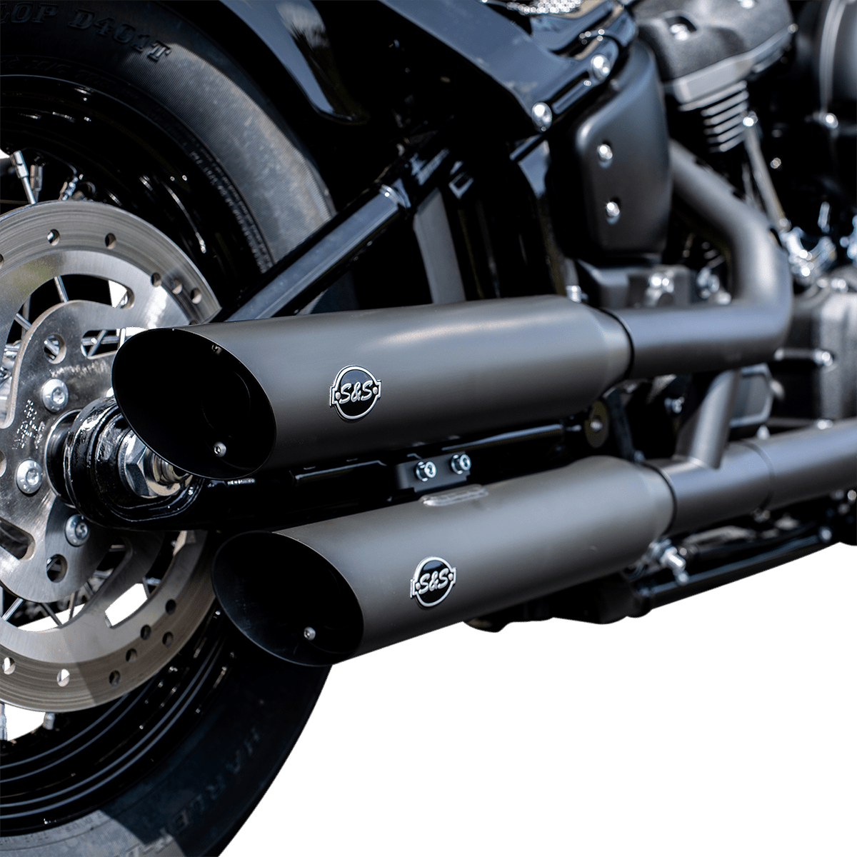 S&S CYCLES-Slash-Cut Slip-On Mufflers / M8-Exhaust - Slip Ons-MetalCore Harley Supply