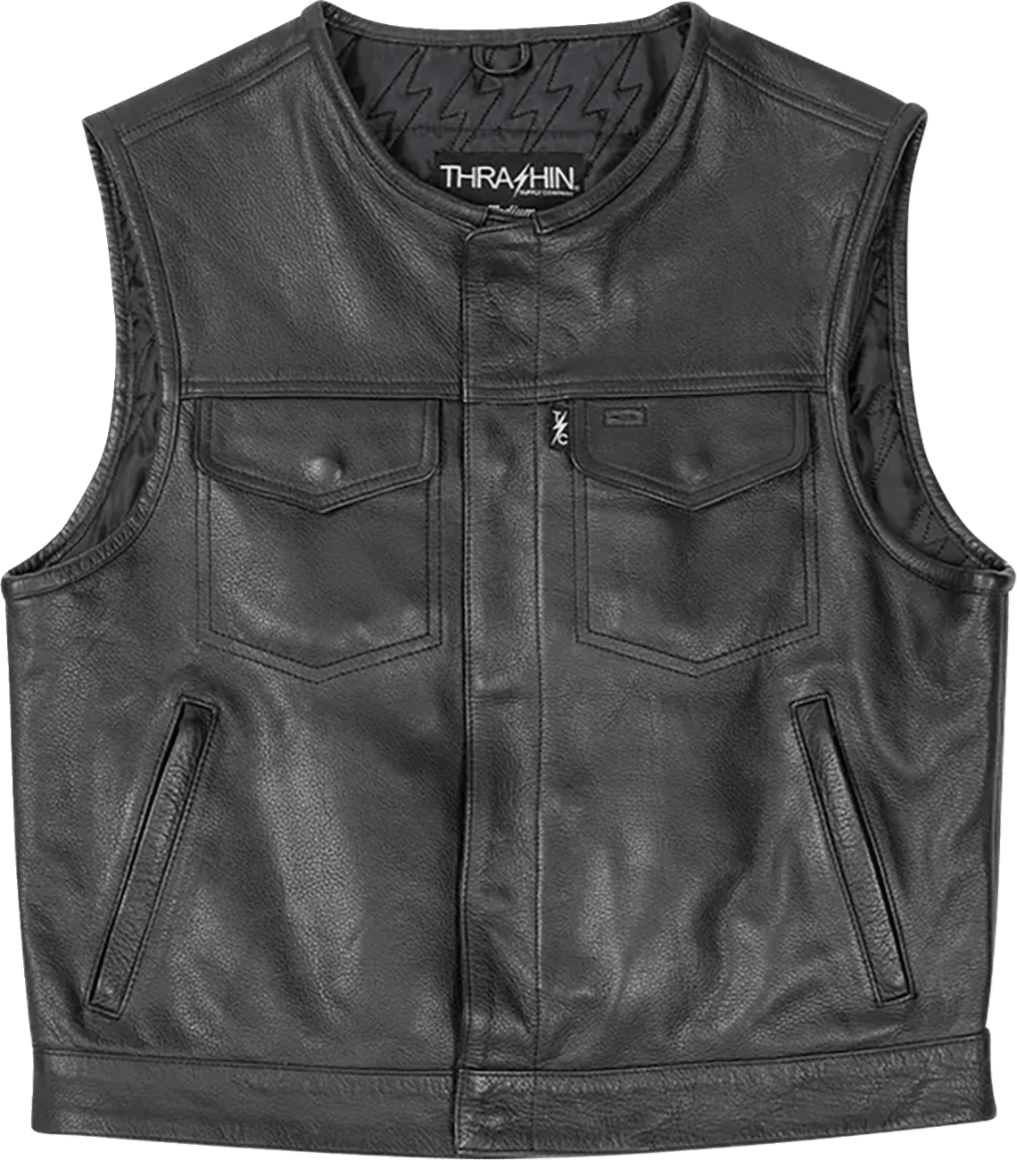 THRASHIN SUPPLY CO.-Encinal Leather Shorty Riding Vest - MetalCore Harley Supply