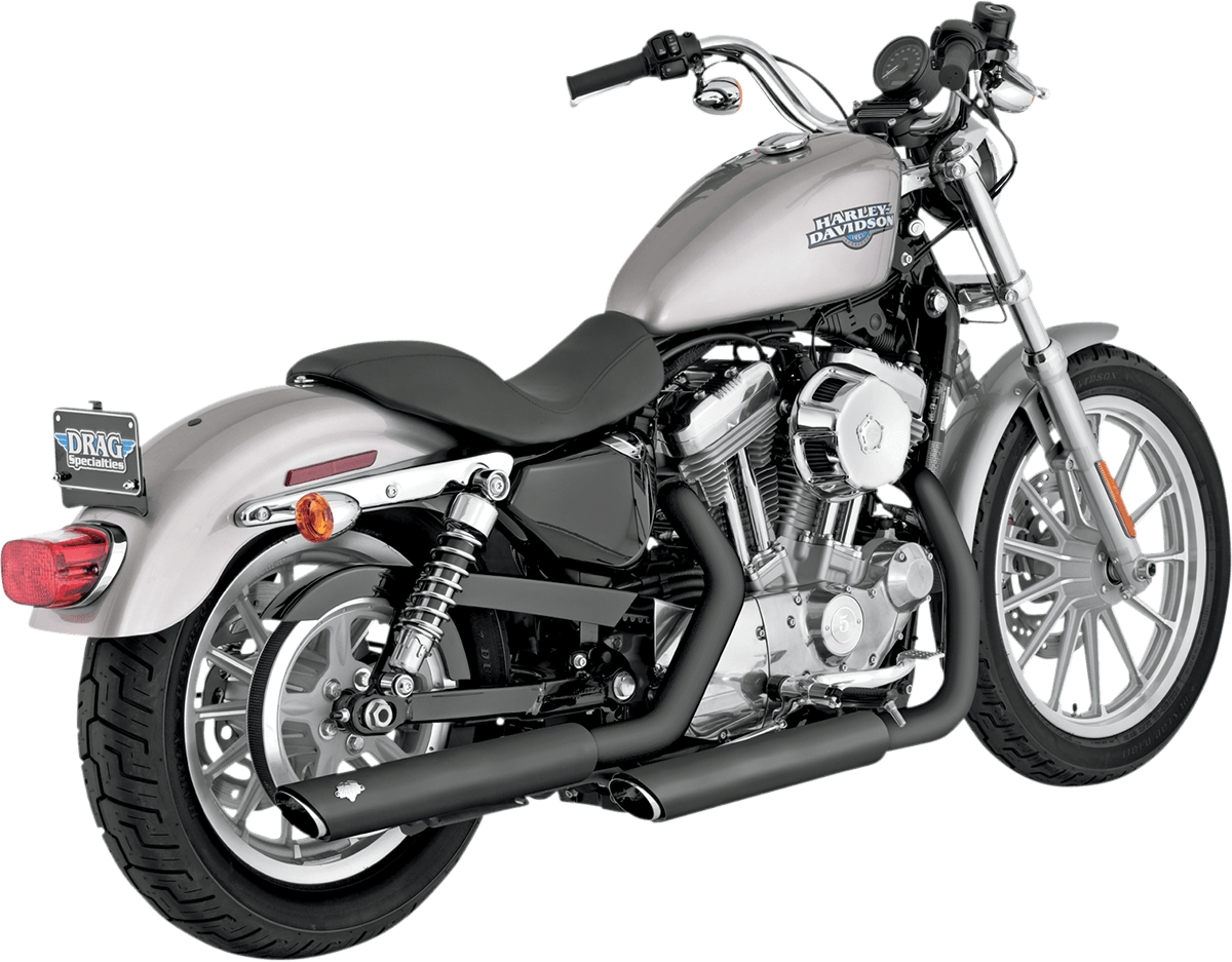VANCE & HINES-3" Round Twin Slash Slip-On Mufflers / '04-'13 Sportster-Exhaust - Slip Ons-MetalCore Harley Supply