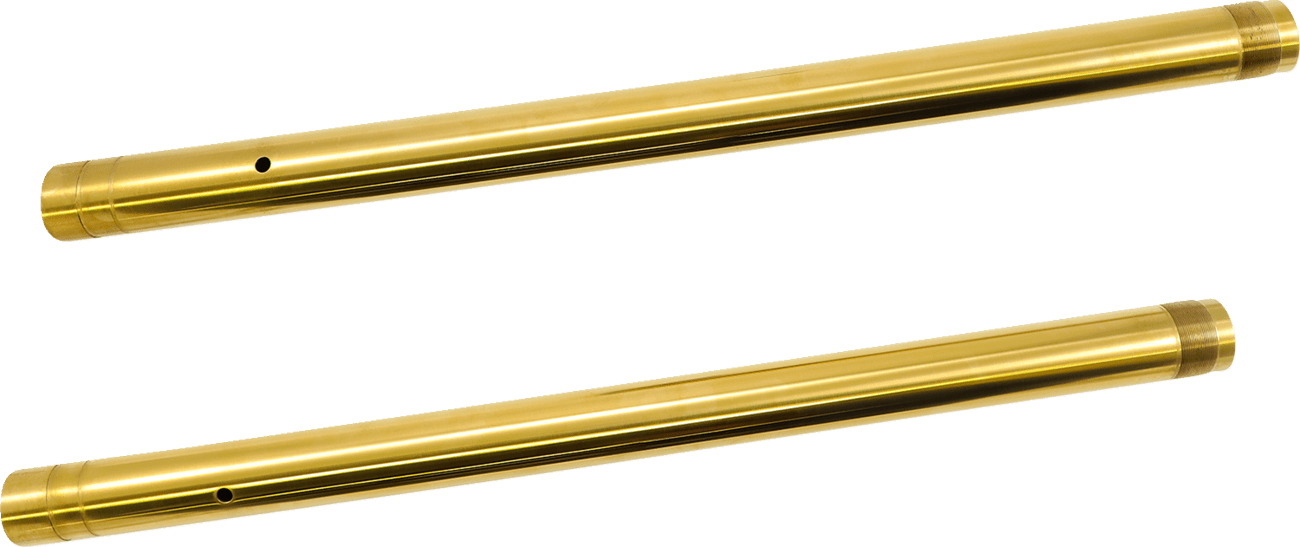 CUSTOM CYCLE ENGINEERING-43mm Inverted Gold Fork Tubes / M8-Fork Tubes-MetalCore Harley Supply