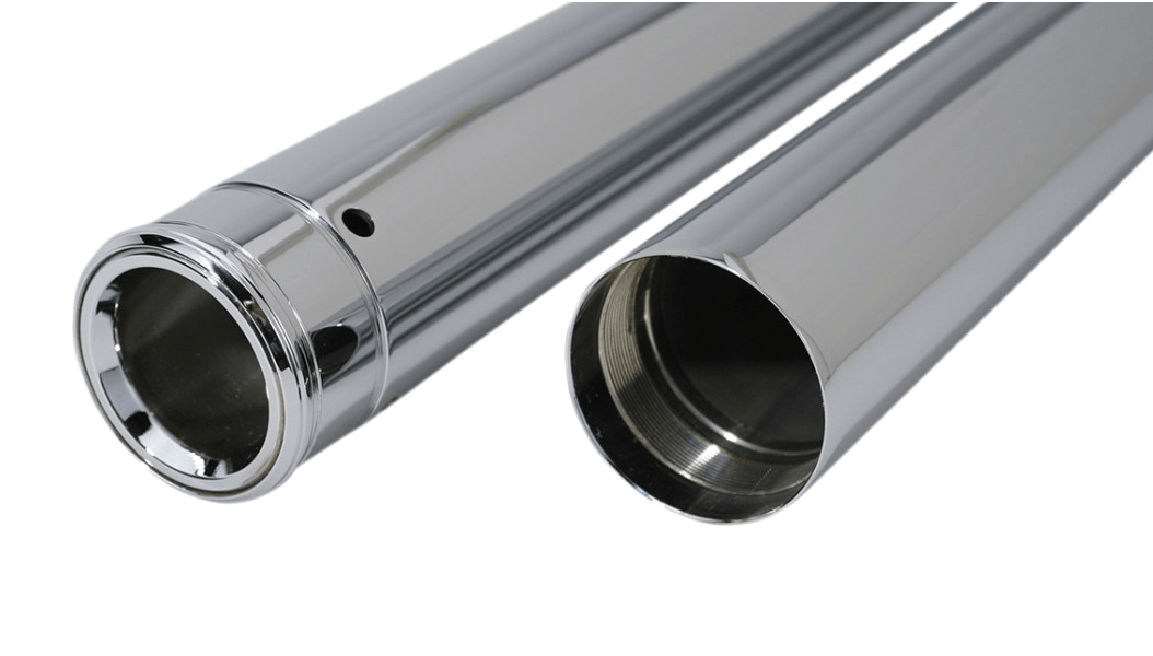 CUSTOM CYCLE ENGINEERING-49mm Show Chrome Fork Tubes / M8-Fork Tubes-MetalCore Harley Supply