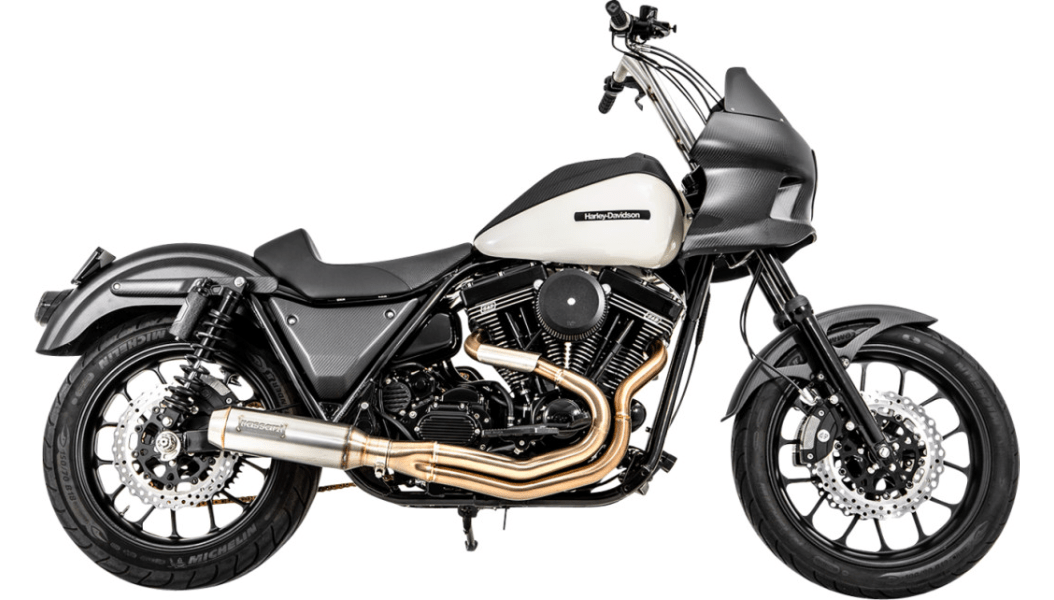 BASSANI-2-into-1 Exhaust System with Super Bike 4" Muffler / FXR-Exhaust - 2 into 1-MetalCore Harley Supply