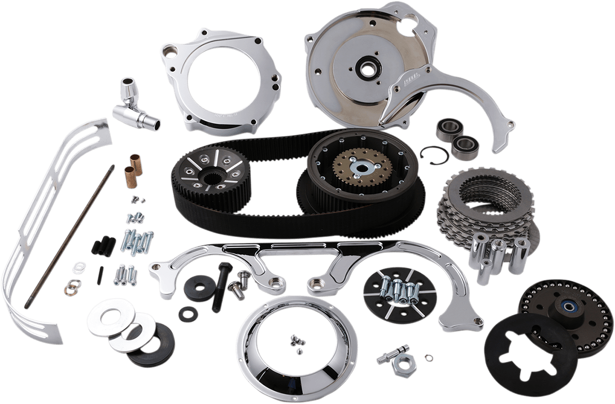 BELT DRIVES LTD-2" Open Belt Drive Kit with 2-Piece Motor Plate / '14-'16 Bagger-Primary Kits-MetalCore Harley Supply