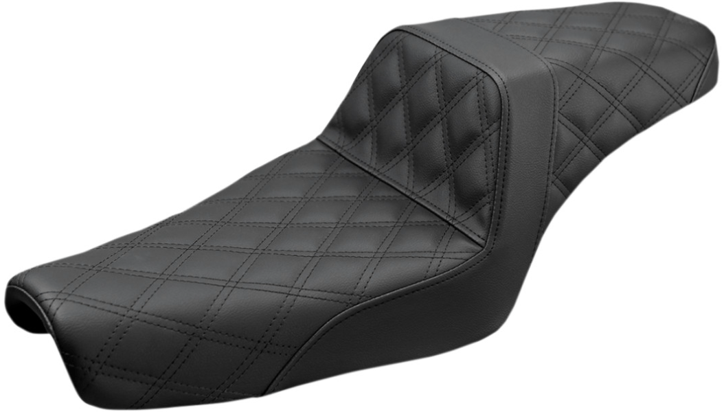 SADDLEMEN-Black Full Lattice Stitched Step-Up / '04-'20 Sportster-Seats-MetalCore Harley Supply
