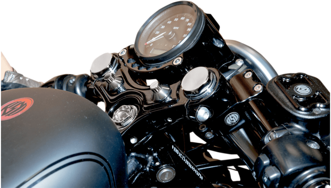 ROLAND SANDS DESIGN-Cafe Gauge Headlight Relocator / 39mm Trees-Gauge Mount-MetalCore Harley Supply