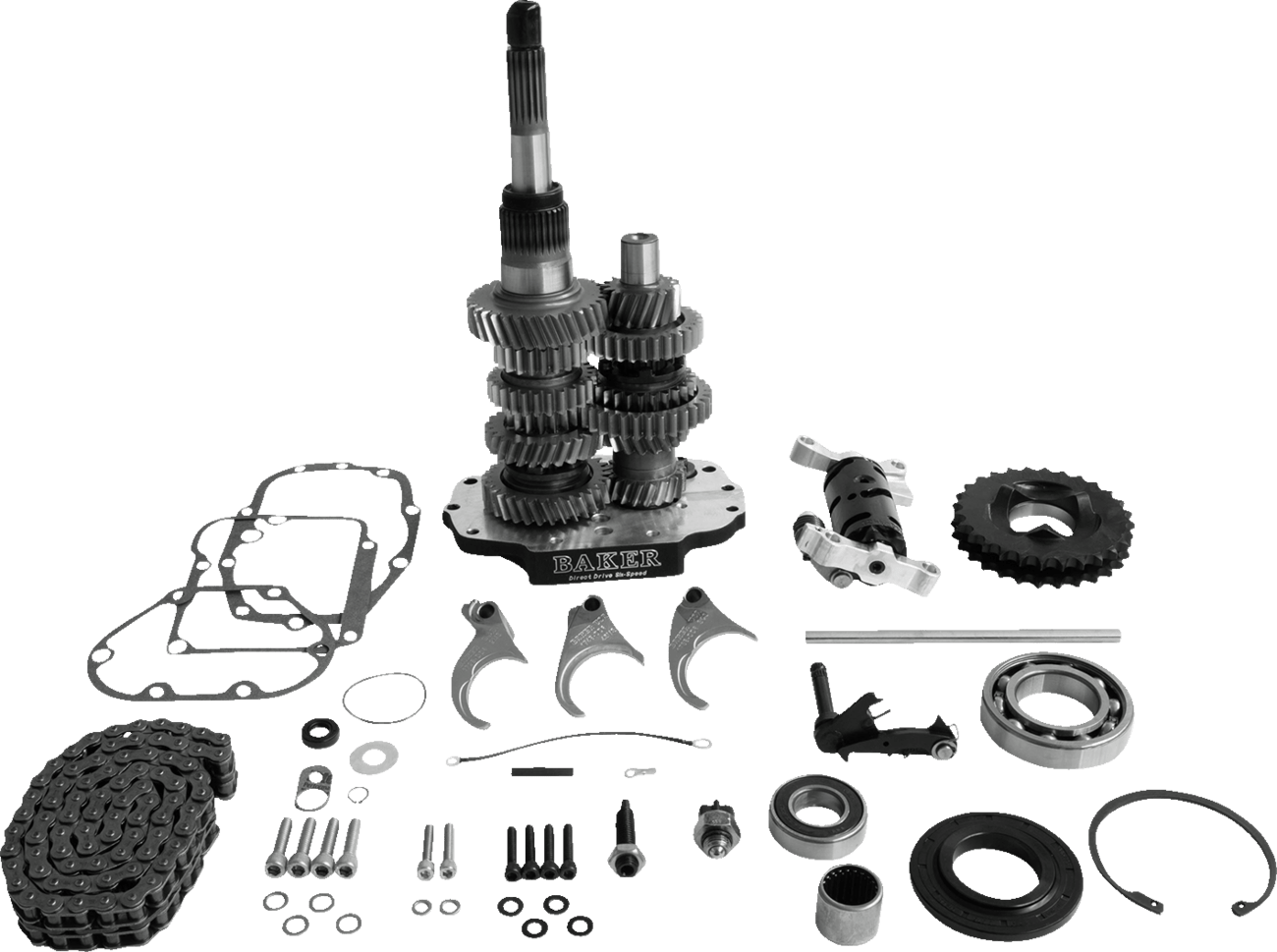 BAKER DRIVETRAIN-Direct Drive 6-Speed Gear Set Black / '90-'97 Big Twin-Transmission Gear Set-MetalCore Harley Supply