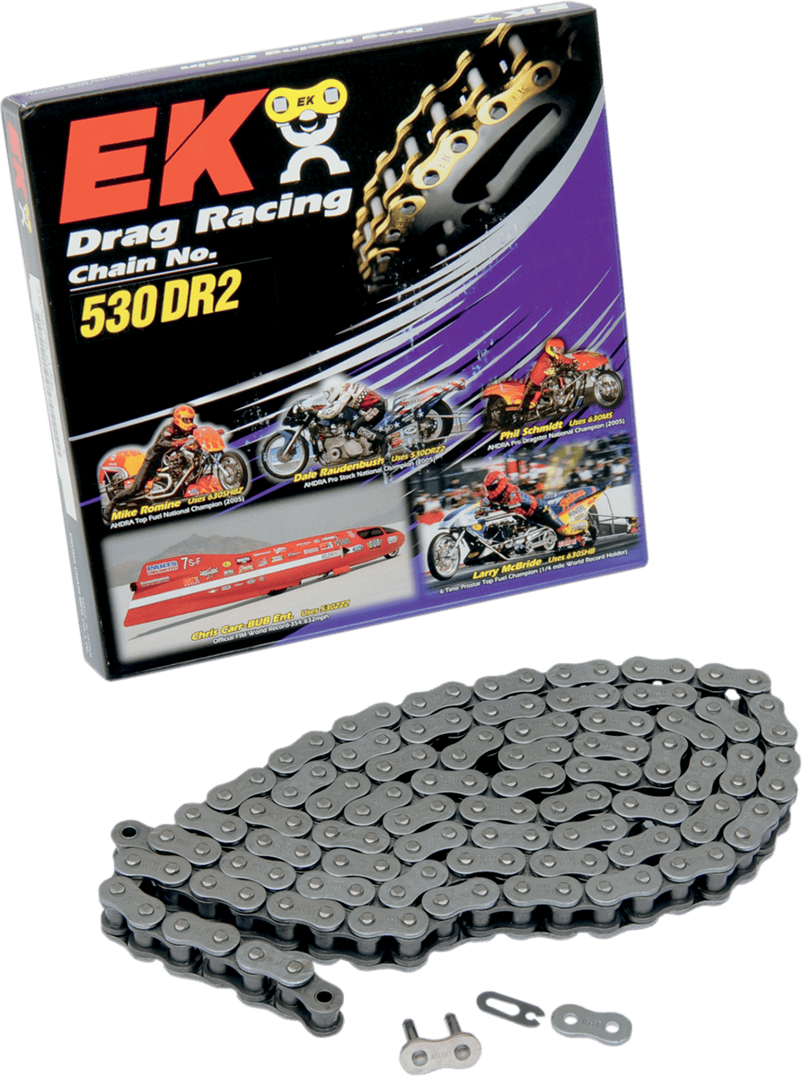 EK CHAINS-530 DRZ2 Chrome Chains-Chains-MetalCore Harley Supply