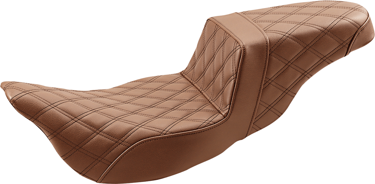 SADDLEMEN-Extended Reach Step-Up Seats ~ Brown / '08-'22 Bagger-Seats-MetalCore Harley Supply