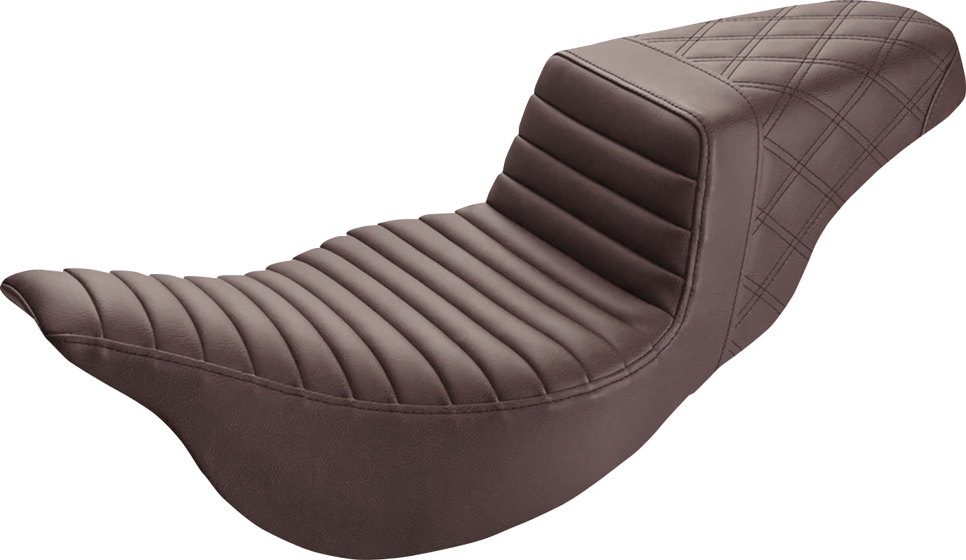 SADDLEMEN-Extended Reach Step-Up Seats ~ Brown / '08-'22 Bagger-Seats-MetalCore Harley Supply