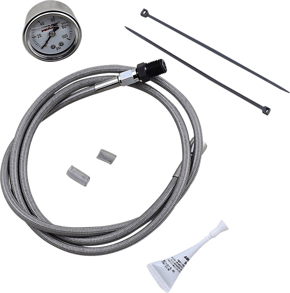FEULING-Remote Oil PSI Gauge Kit - Stainless Line / M8 Motors-Oil Pressure Gauge-MetalCore Harley Supply