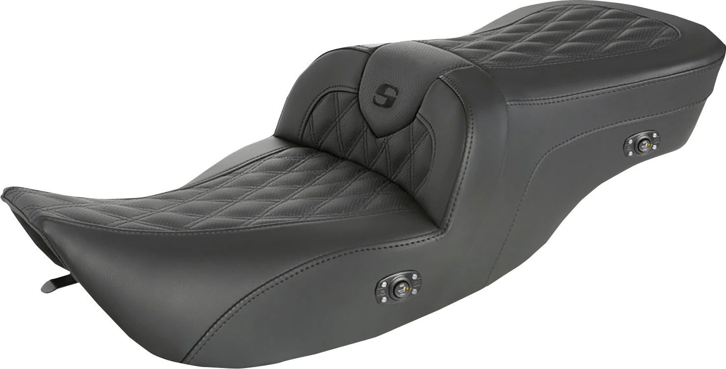 SADDLEMEN-Heated Road Sofa Lattice Stitched Seats / '97-'22 Bagger-Seats-MetalCore Harley Supply