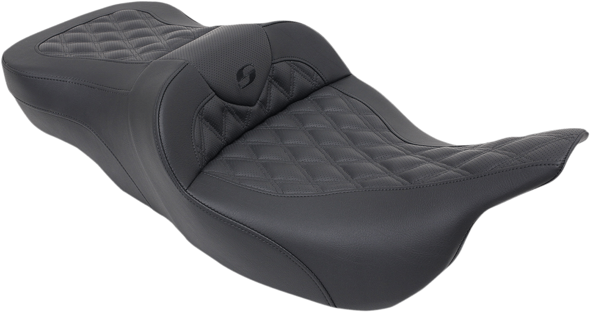 SADDLEMEN-Heated Road Sofa Lattice Stitched Seats / '97-'22 Bagger-Seats-MetalCore Harley Supply