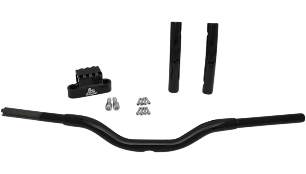 LA CHOPPERS-Kage Fighter Pull Back T Bars / Gloss Black-Handlebars / Risers-MetalCore Harley Supply