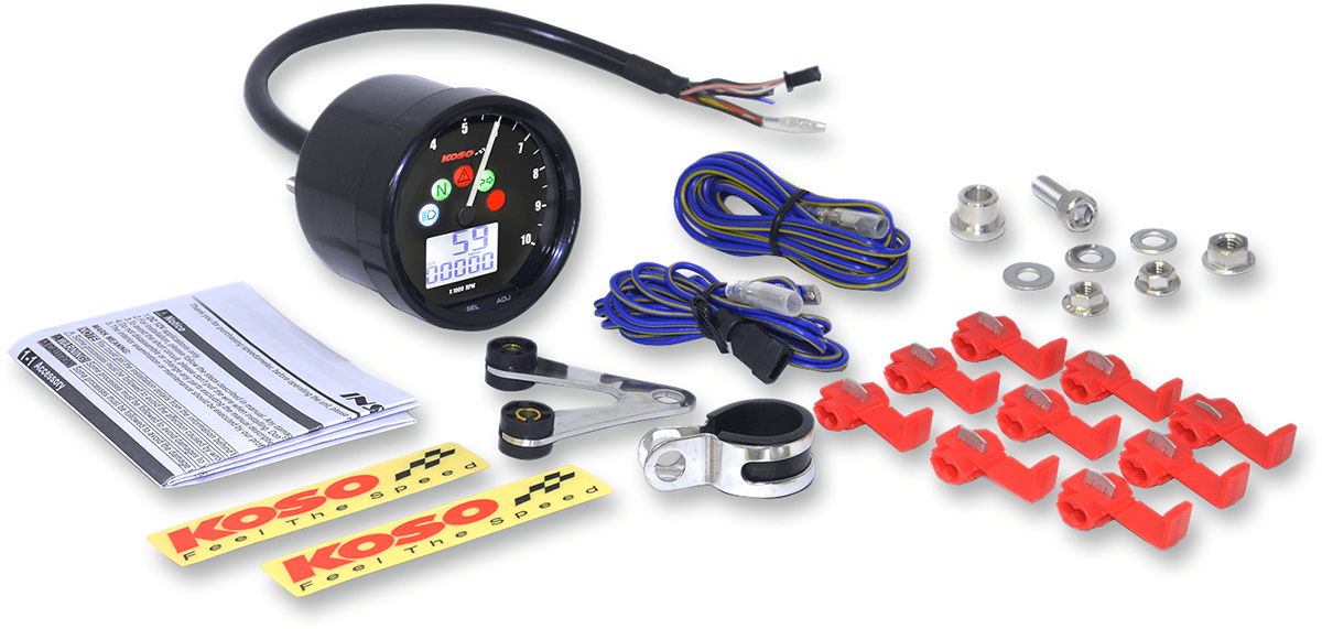 KOSO-TNT-02 Multi-Function Meter-Speedometer-MetalCore Harley Supply