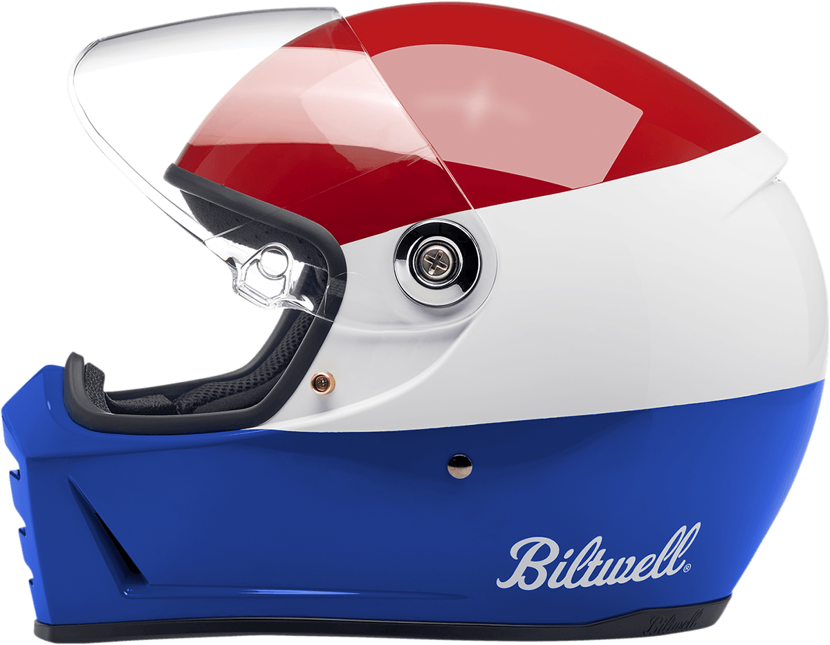 BILTWELL-Lane Splitter Helmet / Podium Orange Grey Black-Helmet-MetalCore Harley Supply