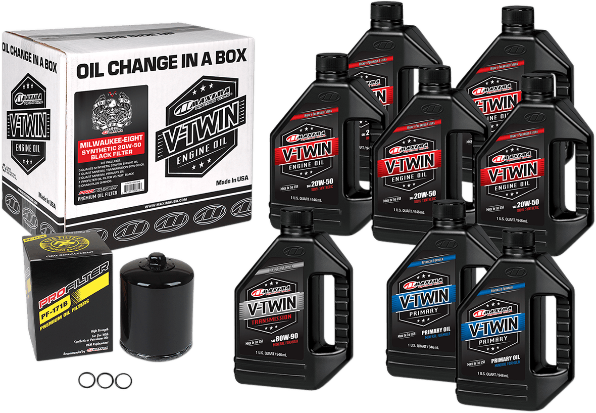 MAXIMA-Milwaukee-Eight Synthetic 20W-50 Oil Change Kits-Oil Change Kit-MetalCore Harley Supply