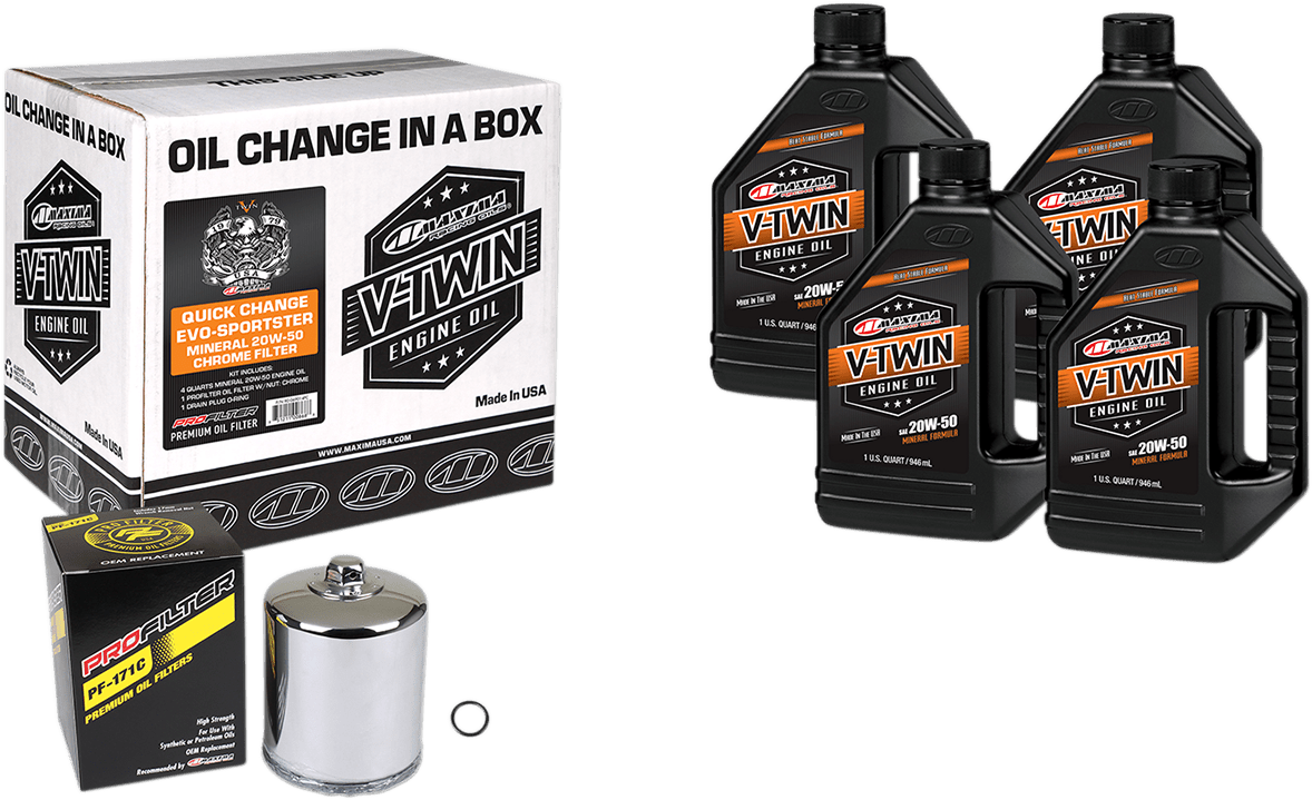 MAXIMA-Quick Change Evo / Sportster Mineral 20W-50 Oil Change Kits-Oil Change Kit-MetalCore Harley Supply