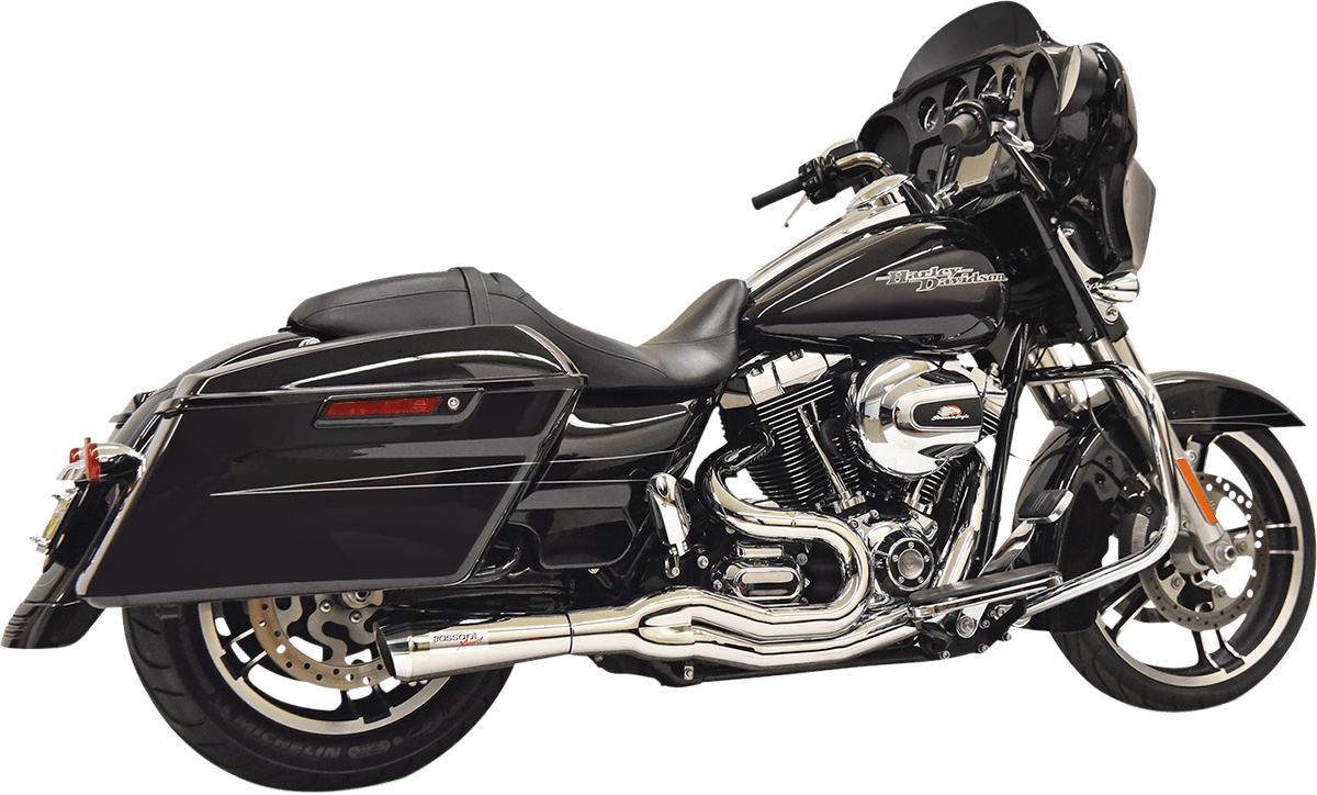 BASSANI-Mega 2:1 Exhaust / '95-'98 Bagger-Exhaust - 2 into 1-MetalCore Harley Supply