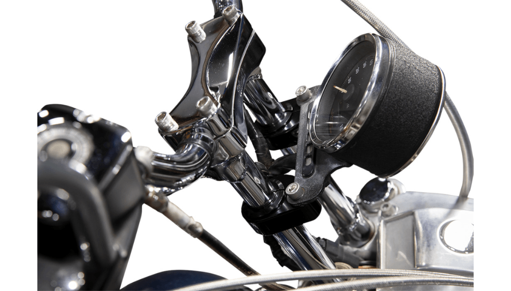 BILTWELL-O/S Straight Speedclamps / 1" or 1 1/4" Risers-Gauge Mount-MetalCore Harley Supply